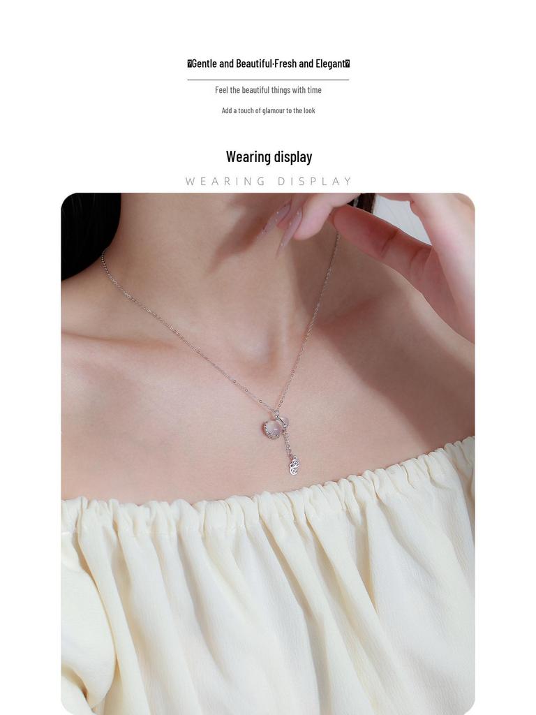 2025 Valentine's Fu Lu Gourd Pure Silver Chalcedony Pendant Necklace for Women
