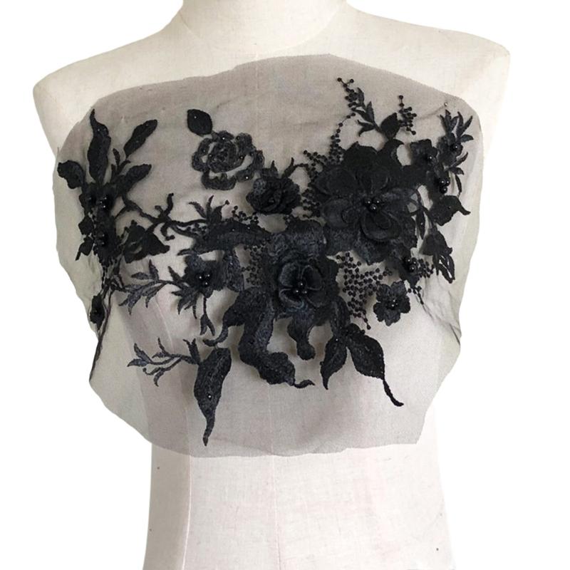 Embroidered Sequins Flower Applique Patches for Clothing Bags Handcraft Decoration Polyester Materials