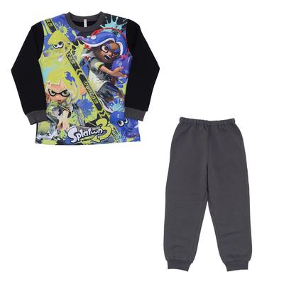 [Airin] Bandai Splatoon 3 Leuchtende gebürstete Pyjamas, 140cm, Schwarz