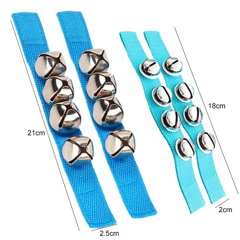 

2Pair Christmas Jingle Bell Decorations Blue Ribbon Bells with Adjustable Straps Festival Holiday Party Home Xmas Tree Decor TMZ 2pair синій