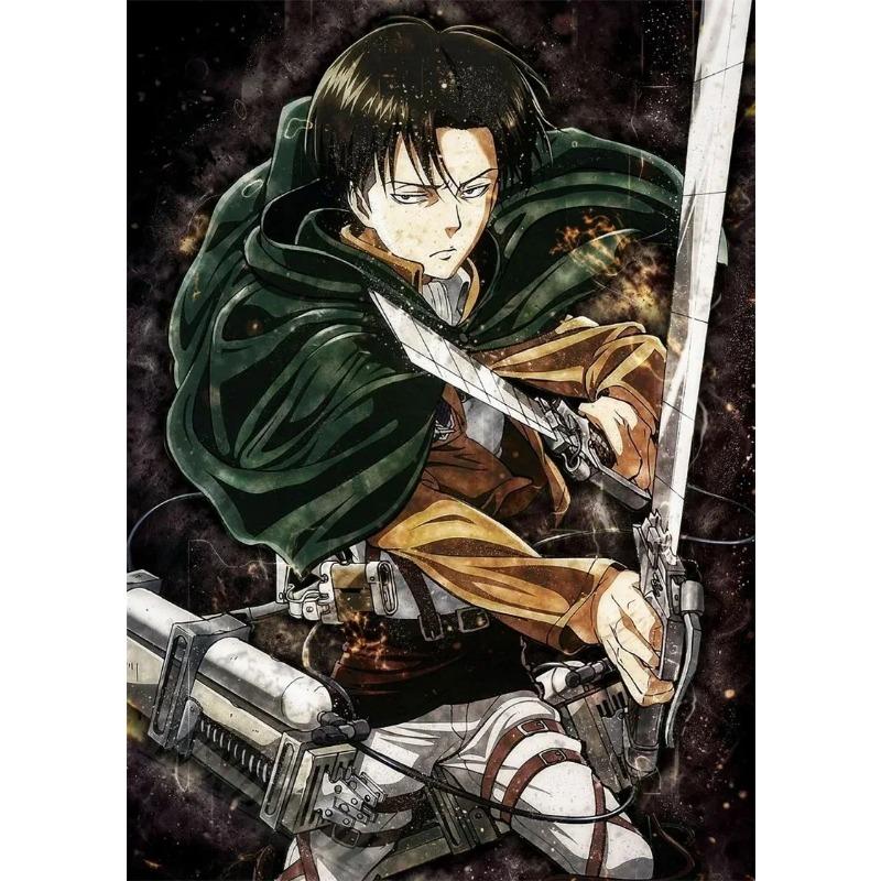 80s Retro Anime Postavy Attack on Titan Japonská Malba Plátno Tisk Plakáty do Pokoje Obývacího Manga Umění Domácí Nástěnná Dekorace Obraz