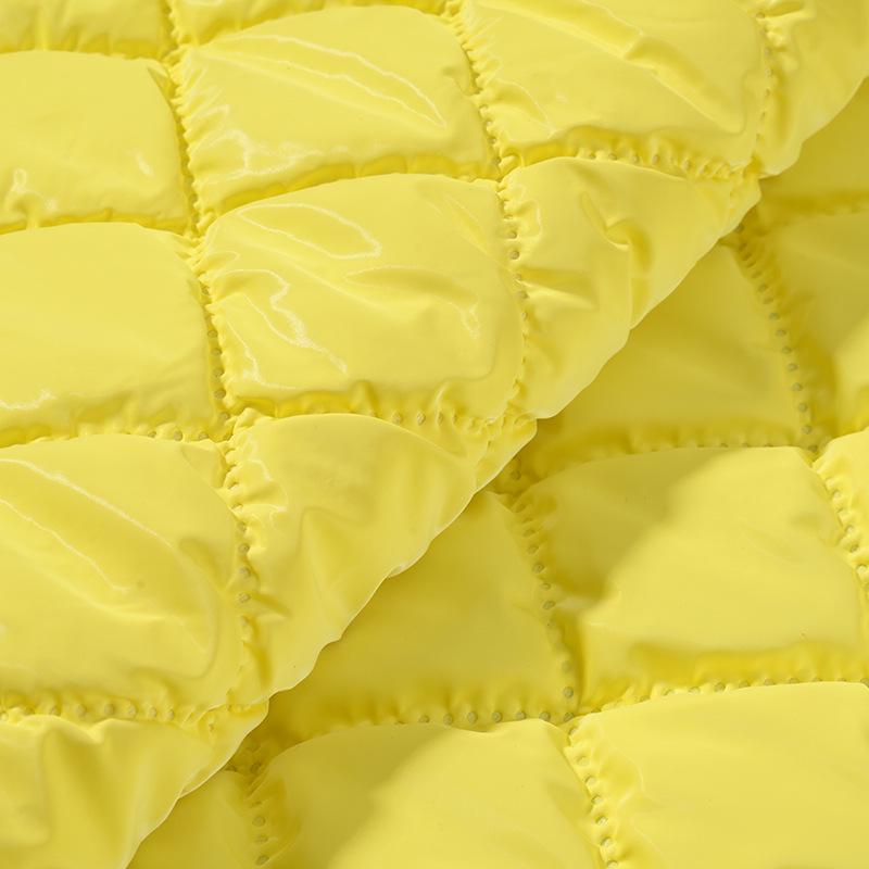 Ultrasonic Quilted Wireless Fabric Plaid Down Jacket PU Handbag Leather Fabric