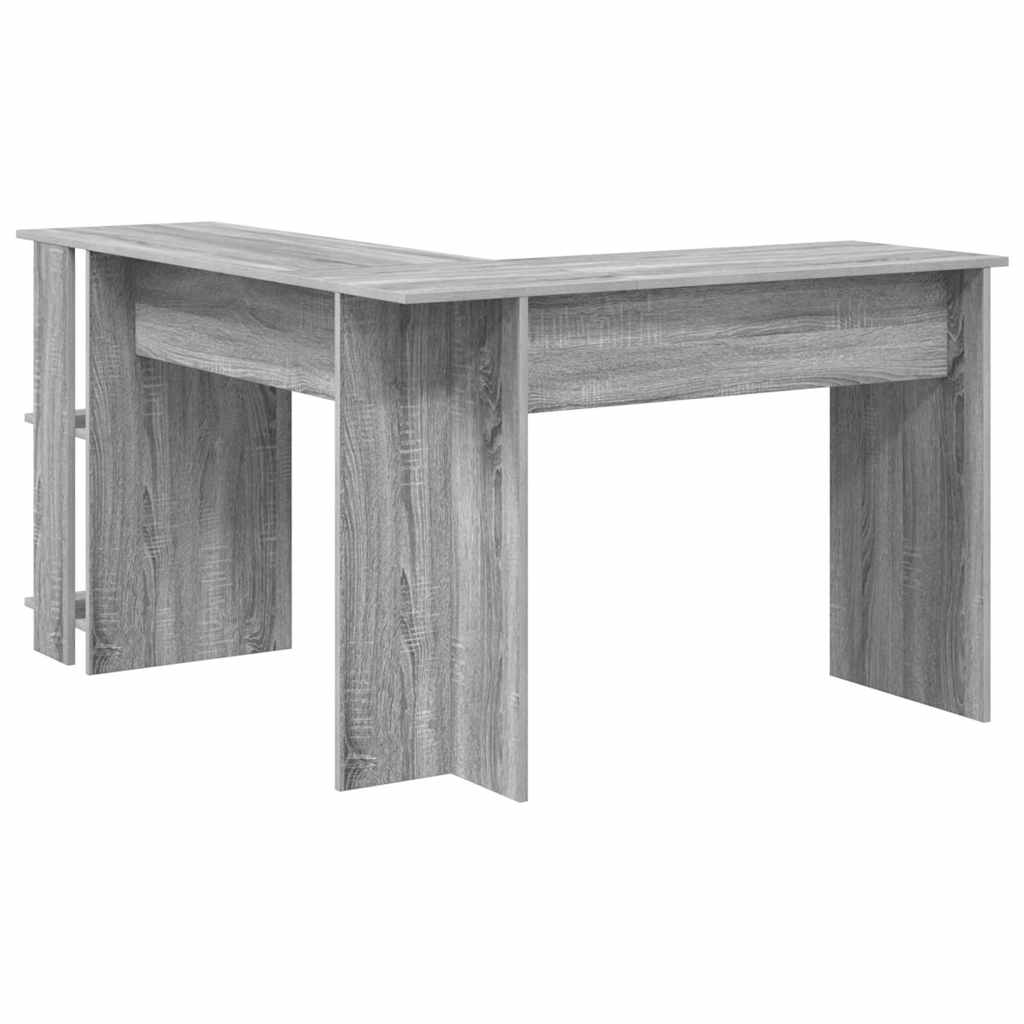 L shaped Desk with Shelf Grey Sonoma 140 x 113.5 x 75 cm