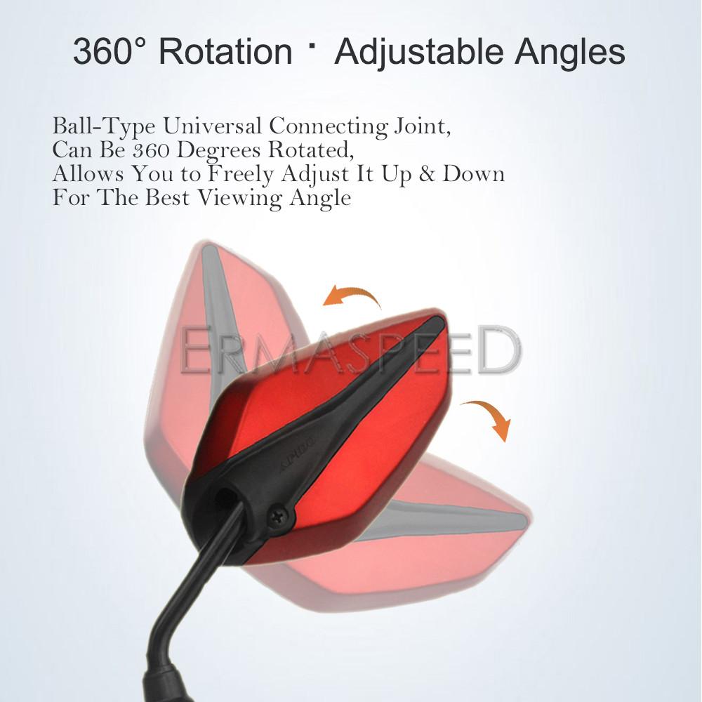 1pár módní univerzální motocyklový skútr Zpětná zrcátka Tvar listu Přední strana Zadní zrcátko pro motorku E-bike