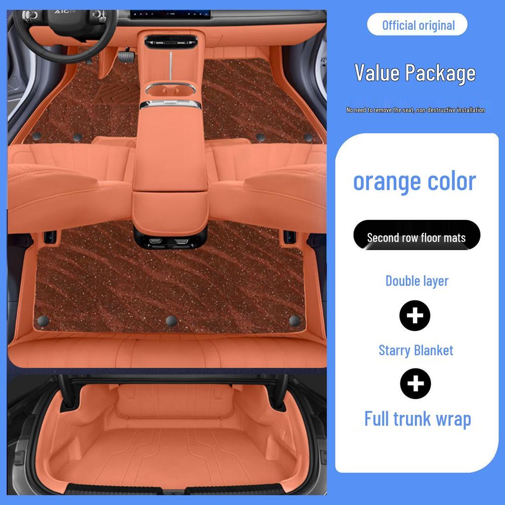 Fully Covered AION RT Odorless Eco-Friendly Leather Floor Mats for Interior Car Protection