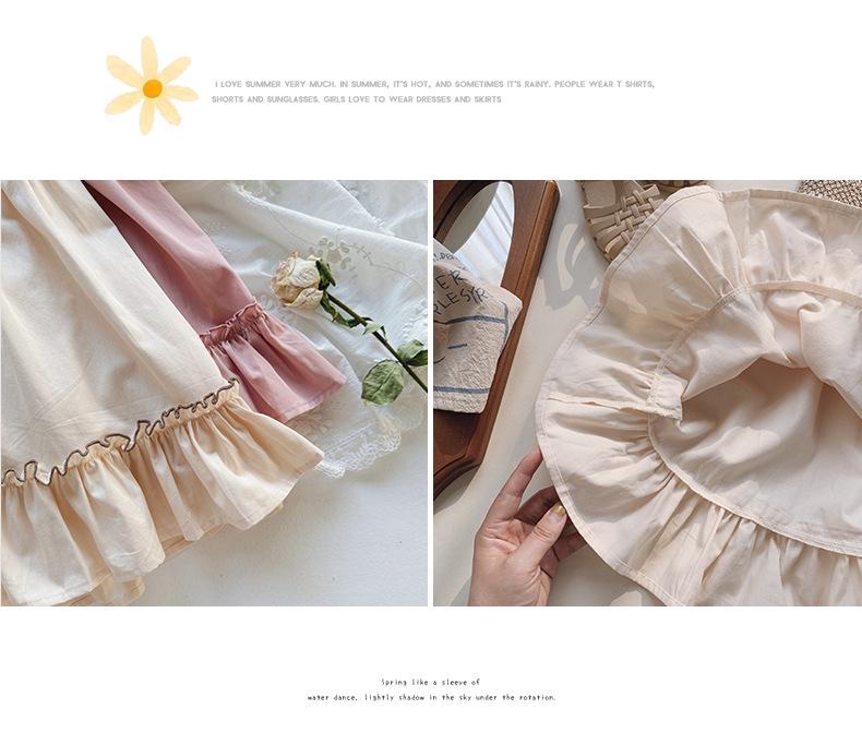 2026 Summer Korean-Style Ruched Sleeveless Girls' Dress
