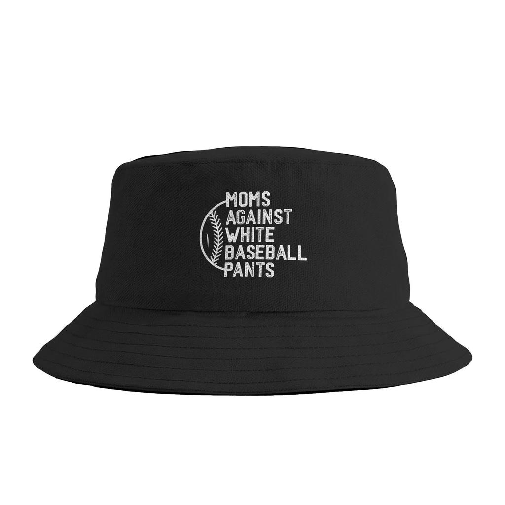 Unisex Moms Against White Baseball Pants Baseball Mom Mothers Day Bucket Hat Foldable FisherUnisex Hats Spring Casual Vacation Cap