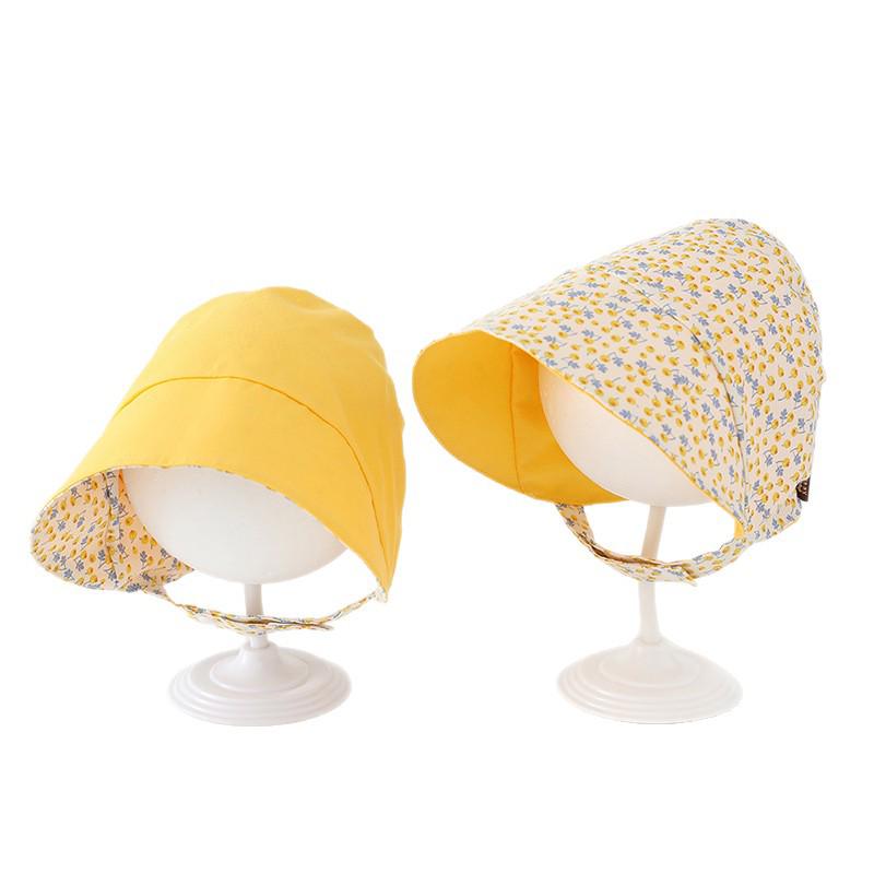 Reversible Floral Baby Sun Hat – Spring/Summer Wide Brim Bucket Hat for Girls