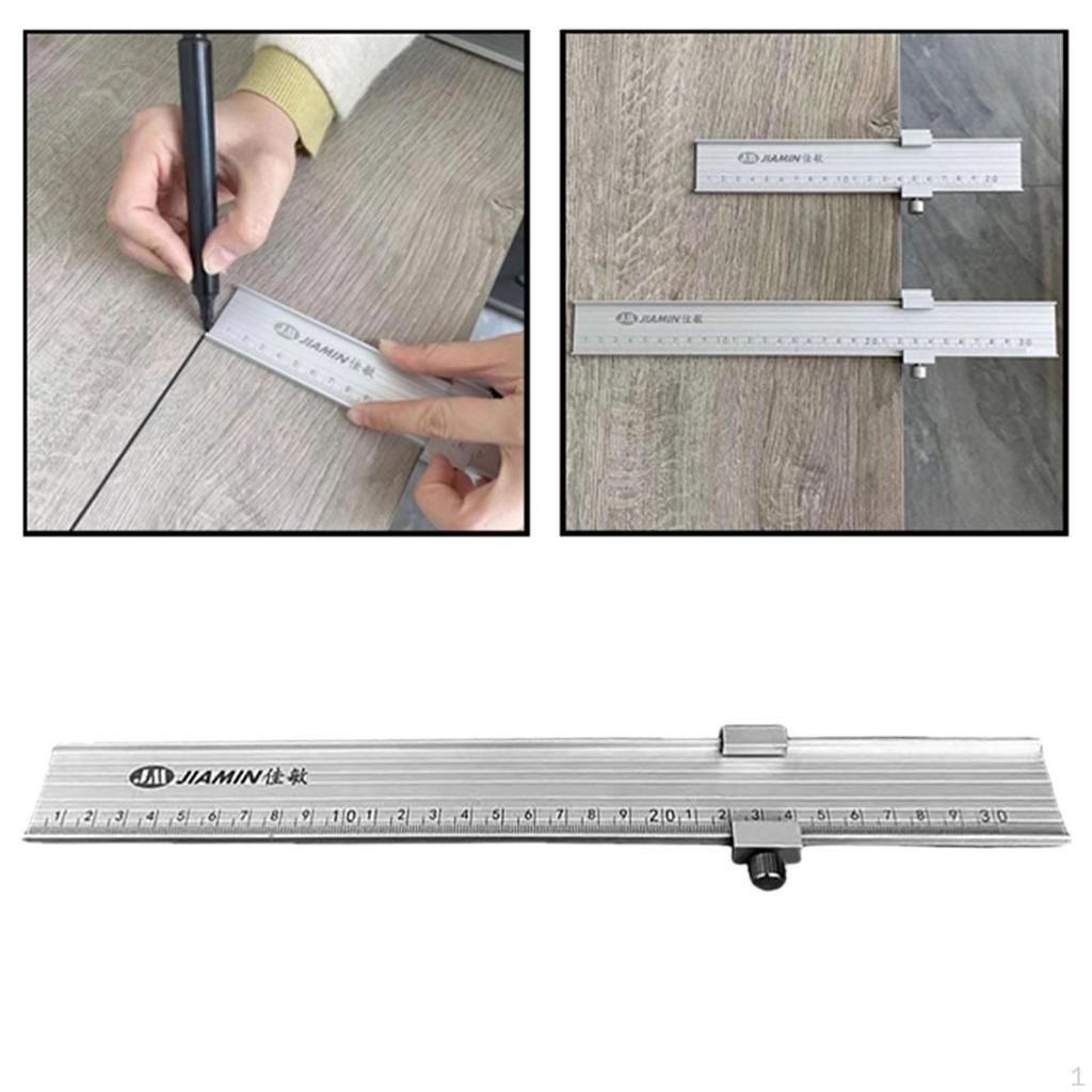 Dřevoobráběcí pravítko z hliníkové slitiny s posuvným dorazem Přesné kovové pravítko kolejnic, metrické značení