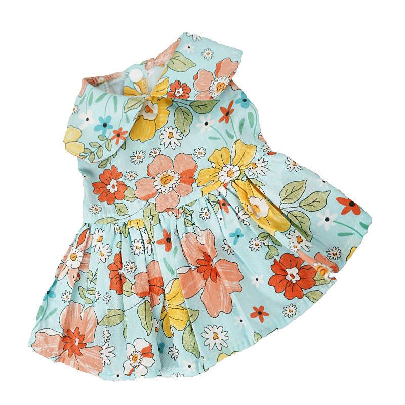 Pet skirt dress doll skirt spring summer clothes puppy dog teddy pet supplies bow short sleeve