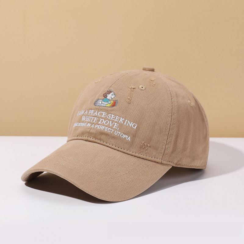 Spring And Summer Cartoon Small Embroidery Design Soft Top Baseball Cap Sunshade Sun Hat Japanese Peaked Cap