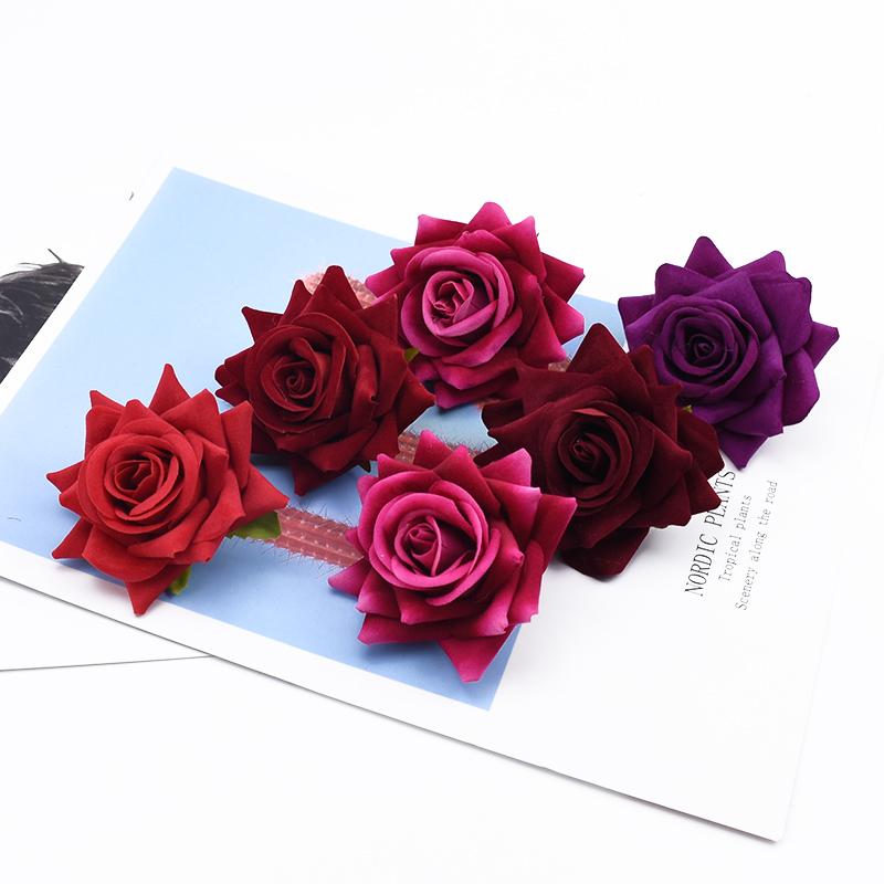 50/100 pieces Silk Roses Wedding Bride Wrist Flowers Material Festival Decorative Flowers Wreaths Home Decor Artificial Flowers