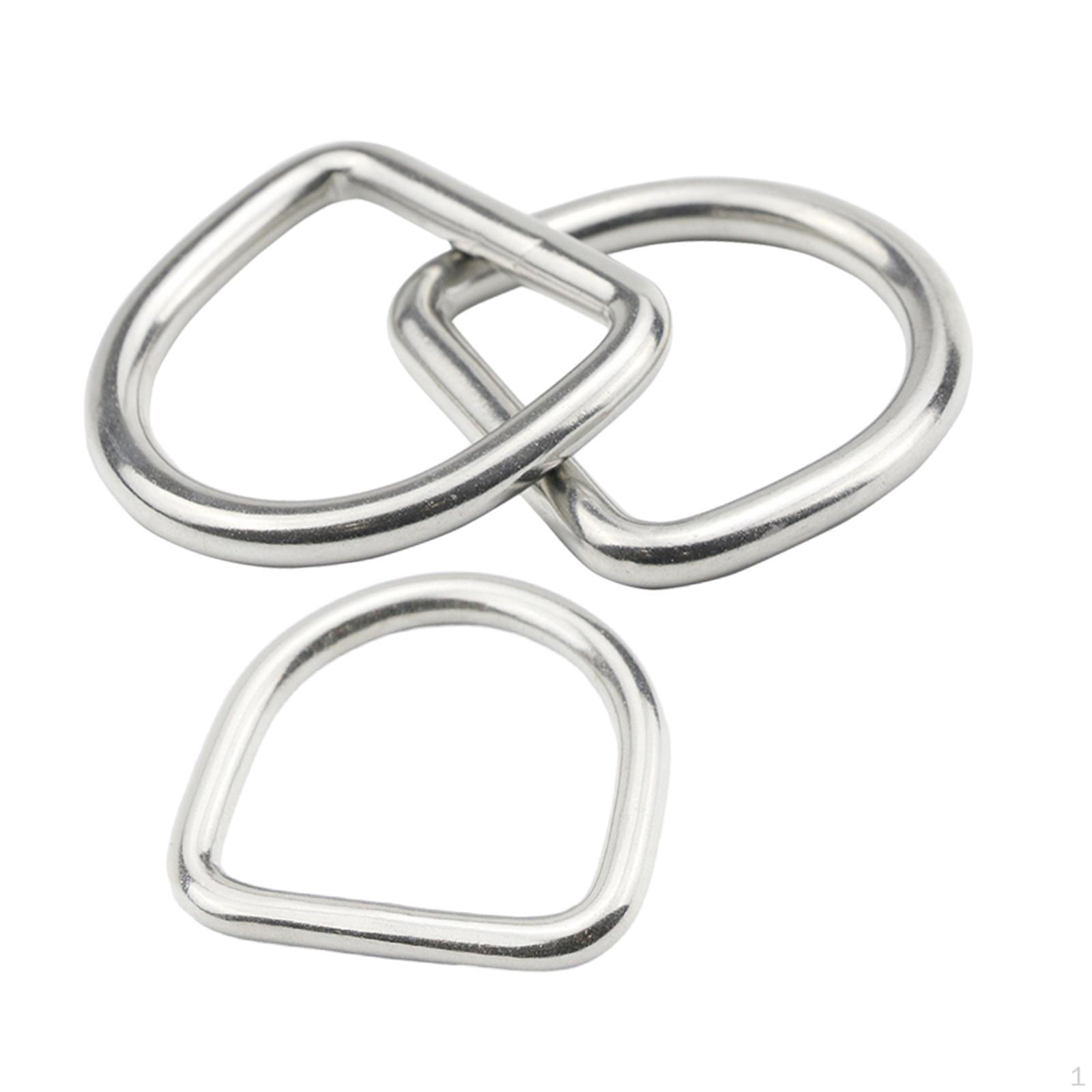 

3 шт. Металлические D-образные кольца, прочные, полукруглые, застежки для сумок, ремни для гамака 7mmx52mmx46mm