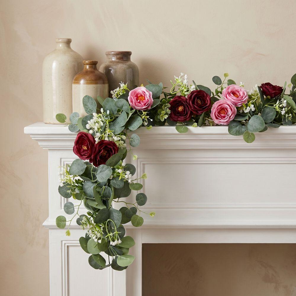 Artificial Flower Dressing Flower Garland Plastic Lifelike Garland Hanging Plants Handmade Flexible Artificial Flowers Vine