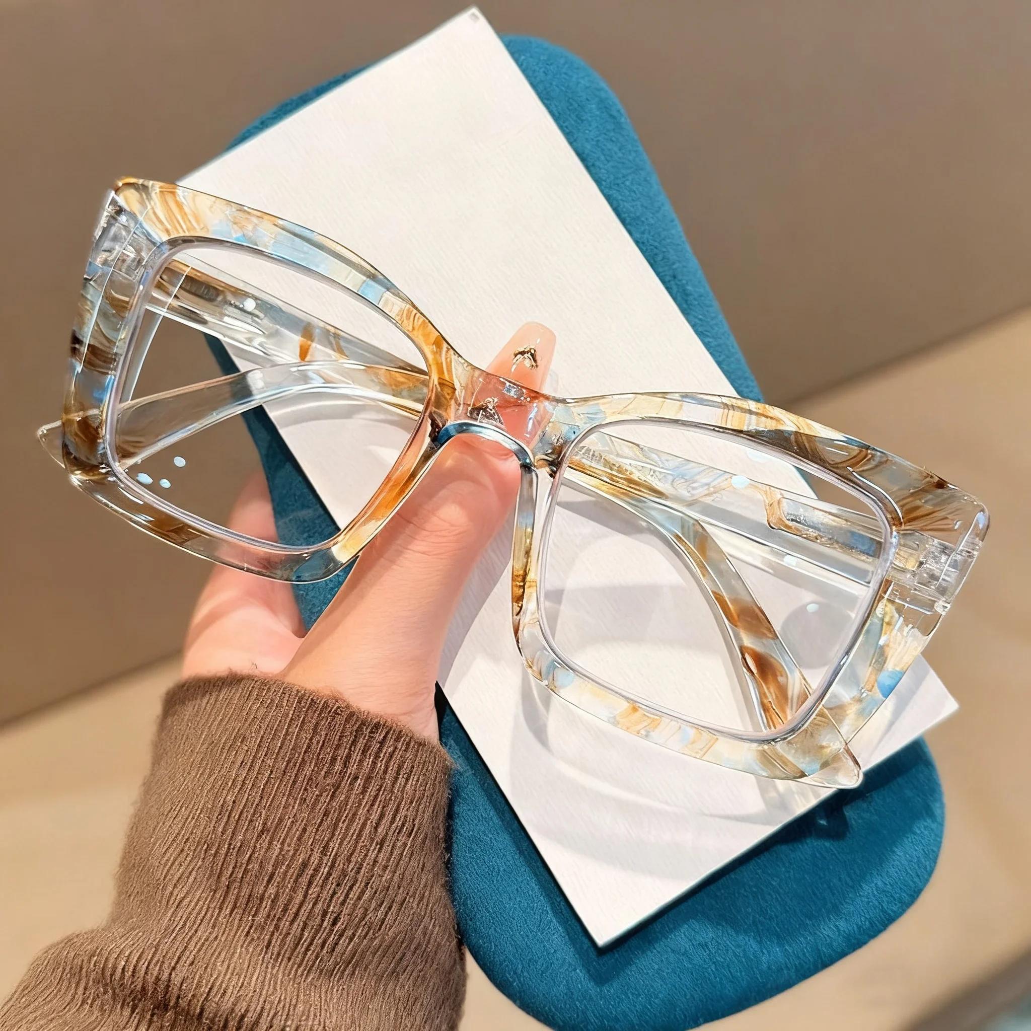 

Trendy Floral Print Transparent Frame Presbyopia Glasses Anti Blue Light Eyewear for Women and Men +1 0 to +4 0 3