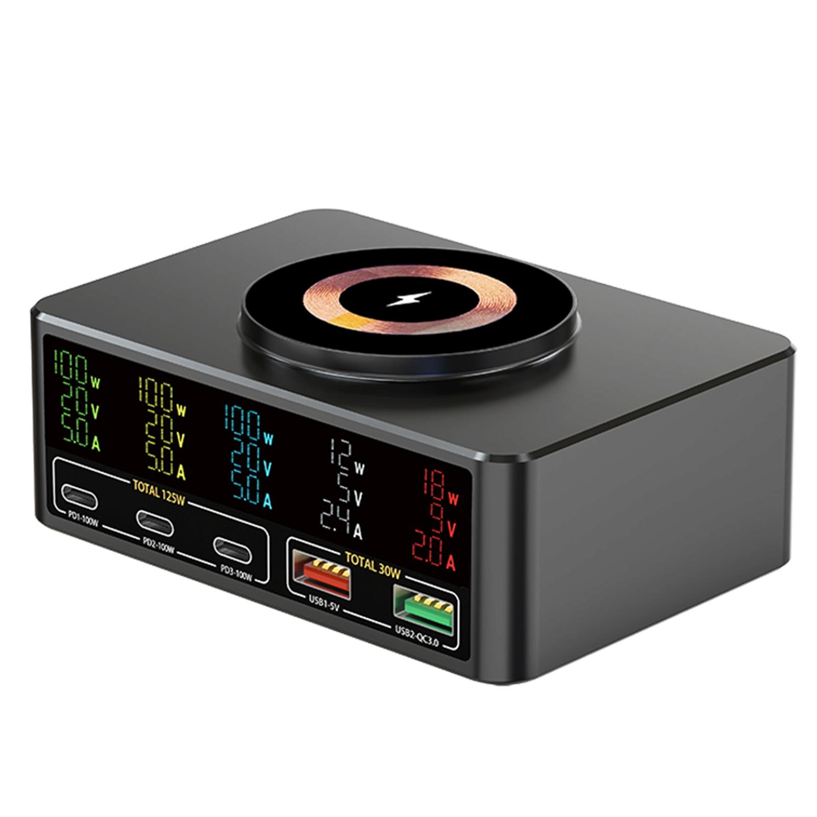 

Быстрая беспроводная зарядная станция 6 в 1 140 Вт Смарт-зарядное устройство с магнитной зарядкой для планшетов и ноутбуков Android UK Plug