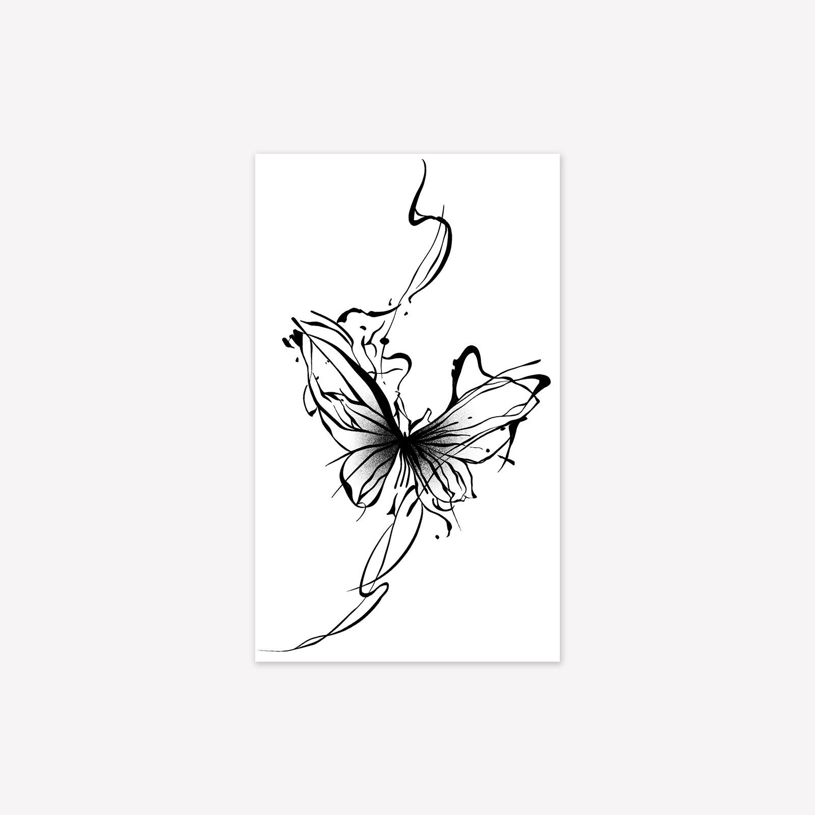 

Simple Personality Dark Y2K Spice Girl Butterfly Waist And Abdomen Tattoo Sticker 9*15