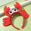 Kisangel Red Crab Headband Plush Eye Crab Hair Hoop Adorable Cosplay Headwear for Cartoon Funny Favors Supplies
