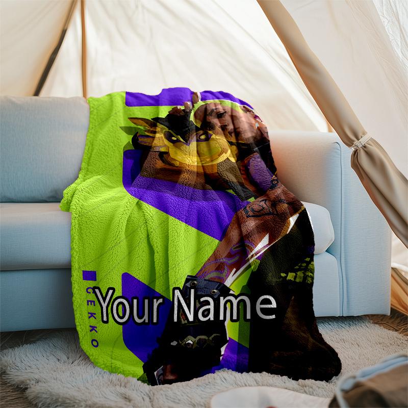 Custom Name Valorant Theme Printed Blanket - Perfect for Couch, Bed, Travel & Outdoor Use | Machine Washable, Cozy & Durable.
