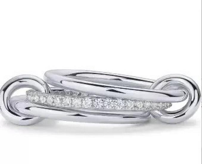 Interlocking Zircon Diamond Ring - Two-Tone Trendy Personalized Design
