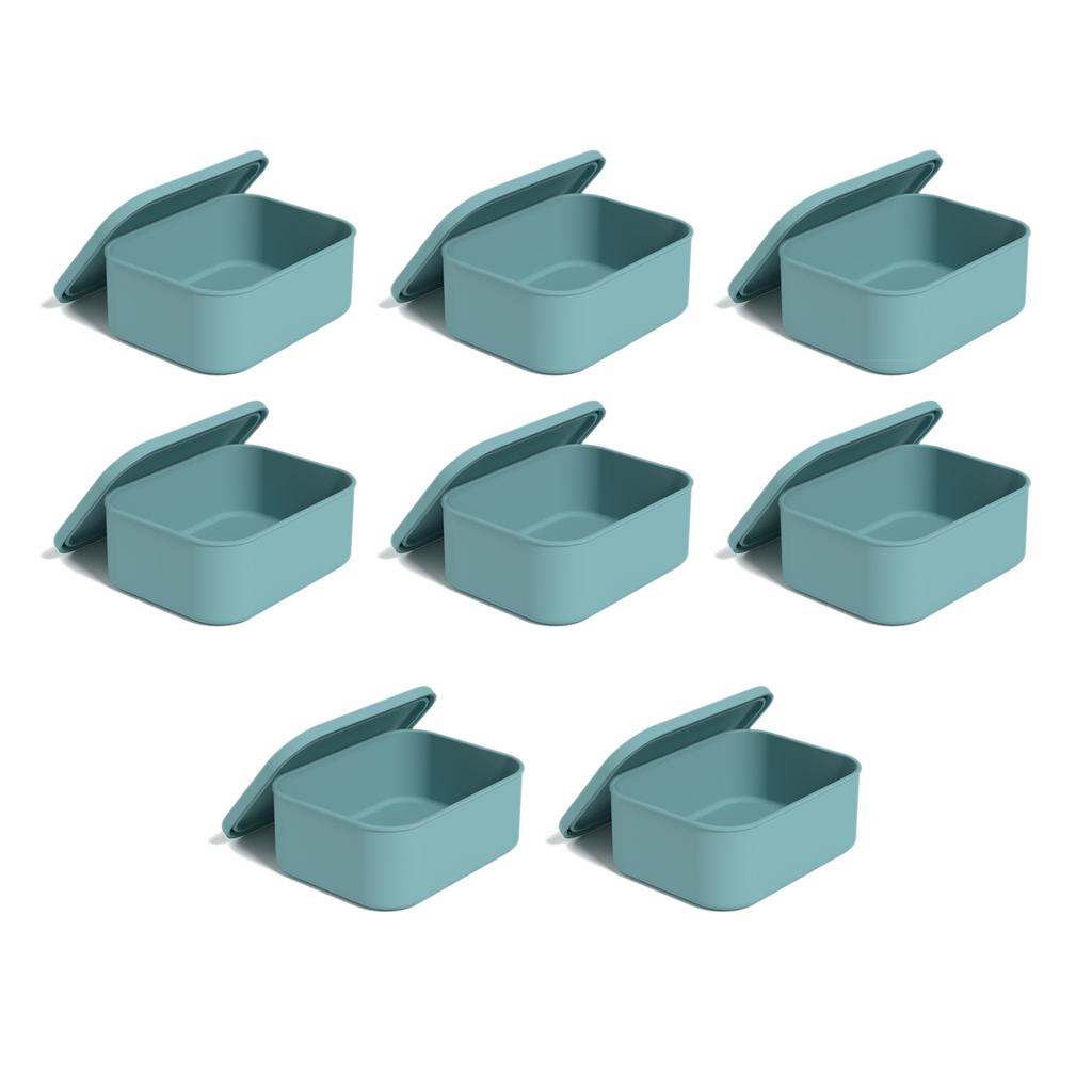 8pcs Sealed Microwaveable Food Storage Containers Silicone Materials Freezer Safe Dishwasher Friendly Portable for Home Office