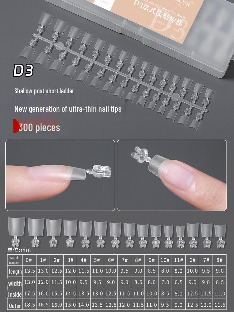 

300-Piece Ultra-Thin Crescent Oval DIY Nail Tips – Non-Carving, No Bend, Trace-Free, Shallow Fit Extension Tips for Nail Art