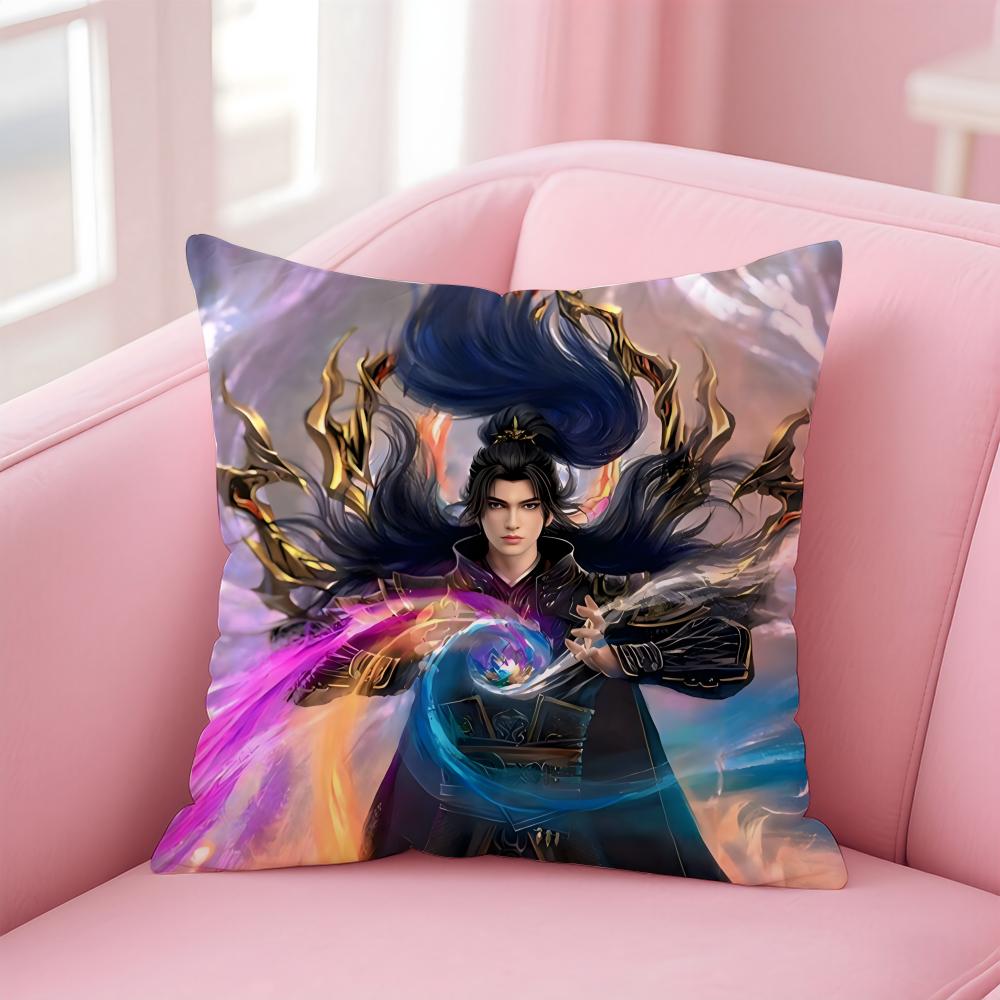 Cultivation Anime B-Battle Through The Heavens Cushion Cover Linen Pillowcase Cover Soft Decor For Sofa Home Room