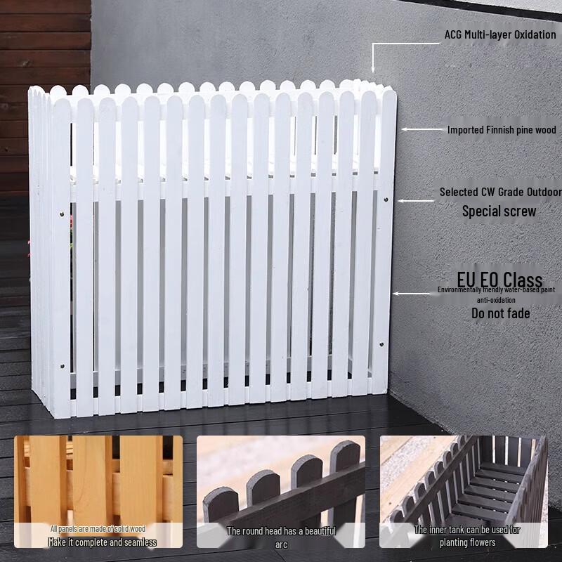 JINGGENG Outdoor Anti-Corrosion Wooden Planter Box with Fence