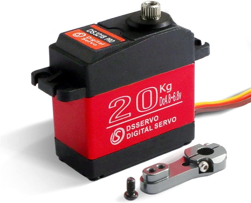 DS3218 PRO Digital Servo Motor 20KG 6V | 180° Precision Control | Waterproof | 25T Horn Included | Ideal for Robotics and RC Models | Aluminum Housing