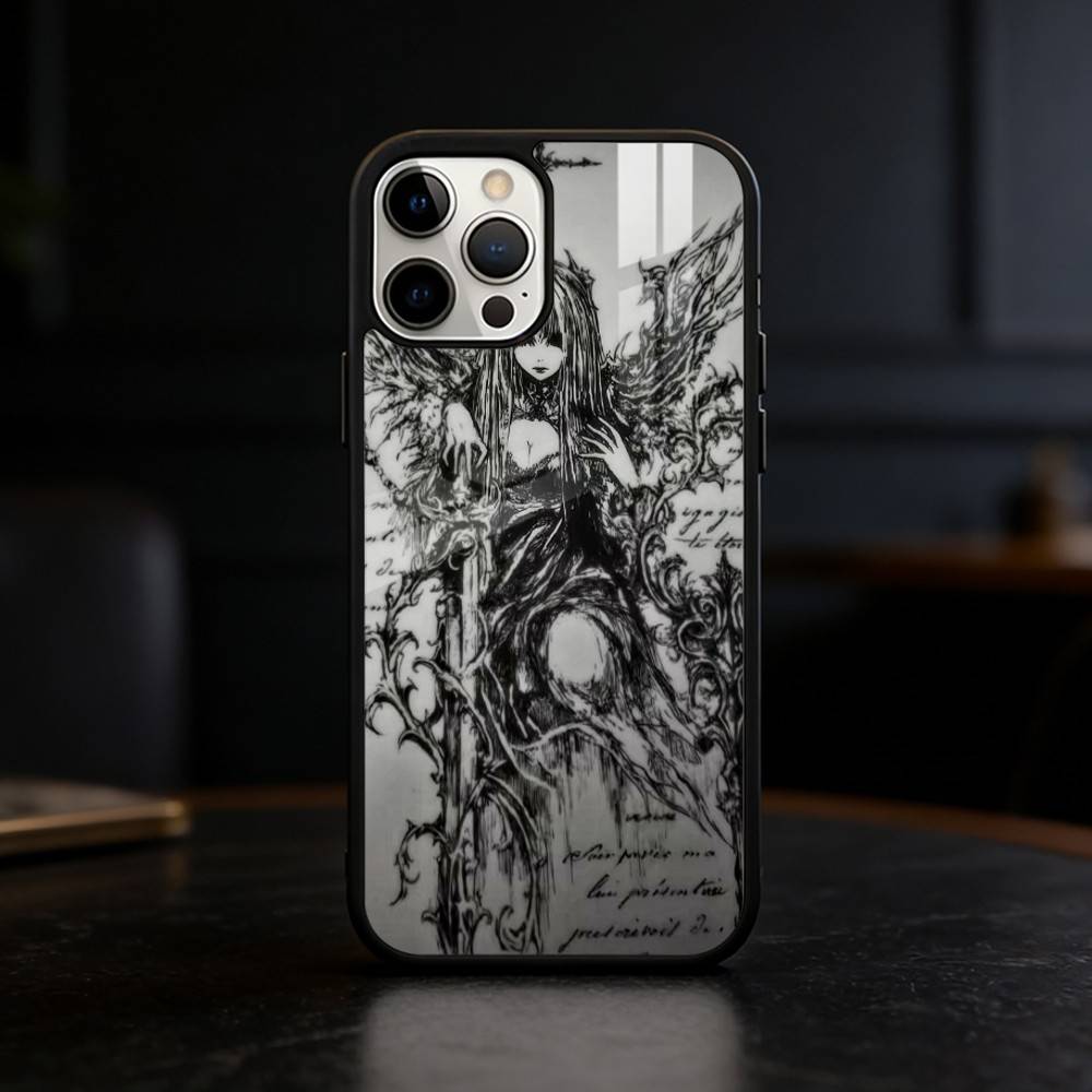 Gothic Cyber Sigil Cross Eyes Skull Phone Case For iPhone 17/16/15/14/13/12/Plus/Pro/Max for Magnetic Wireless Charging