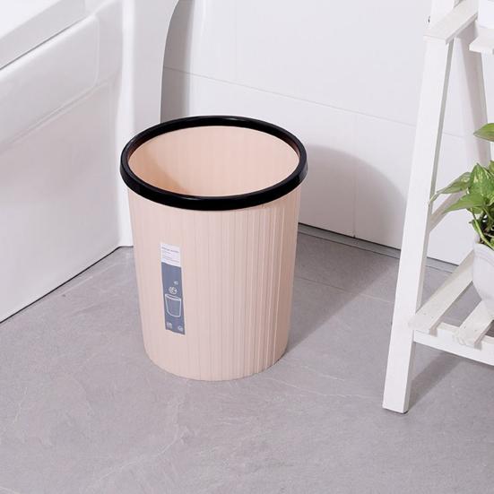 Garbage Bin with Pressure Ring No Lid Space-Saving Plastic Kitchen