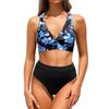 Women's Split Sexy Bikini Fashion High Waist Bra Padded No Steel Bra Swimsuit