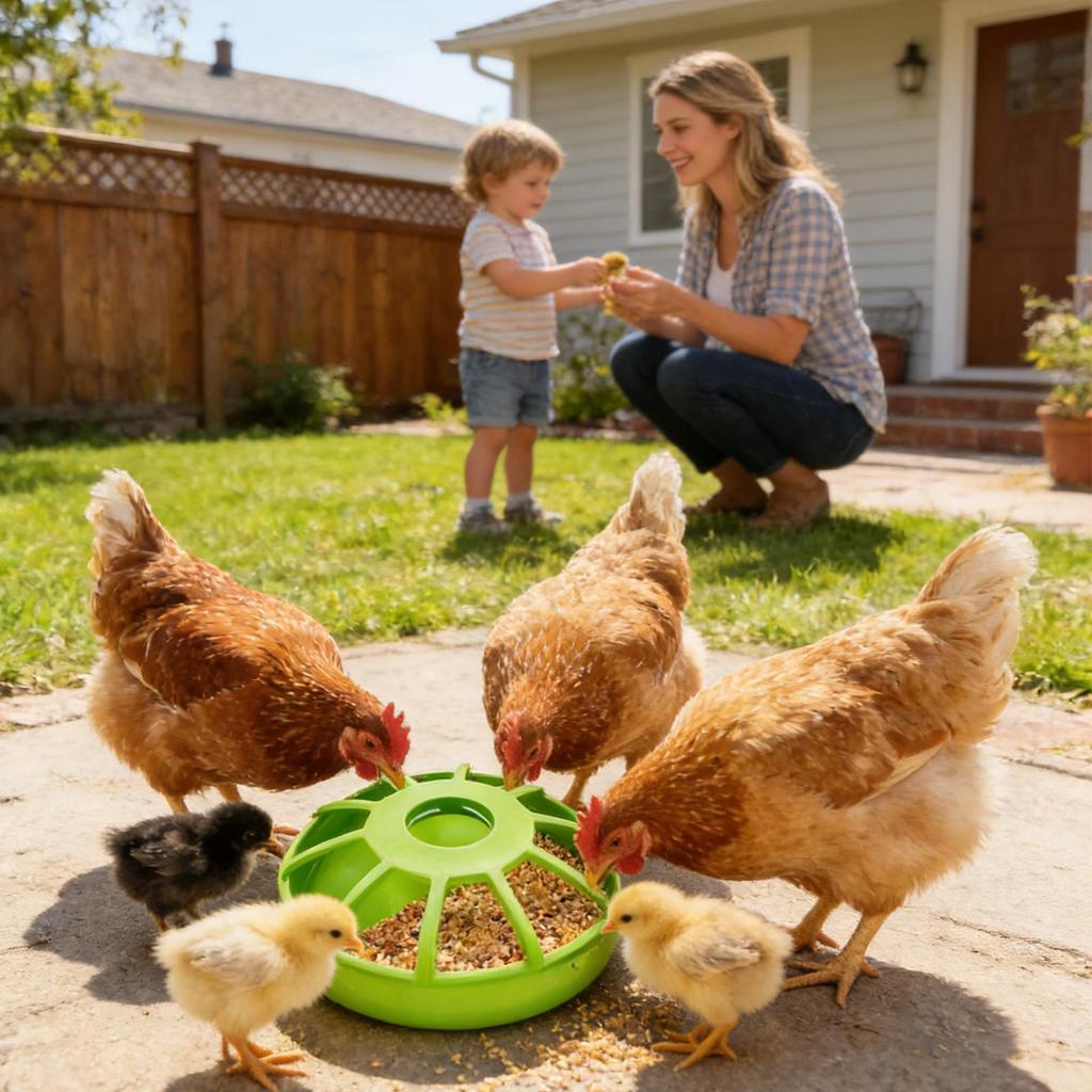 Chicken Feeder Spill Proof Non Slip UV Resistant Chicken Coop Feeder Food Storage for Parakeet Pigeon Quail Duck Home Cage