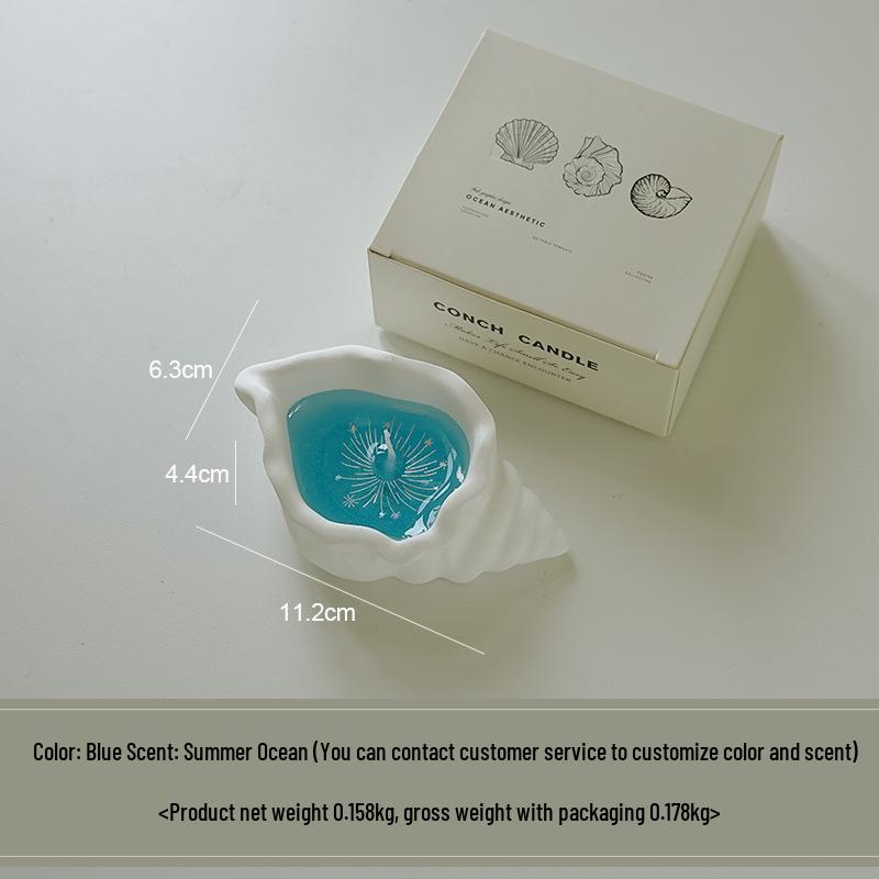 Shell-Shaped Aromatherapy Candle: Handmade Jelly Wax Scented Souvenir Ornament