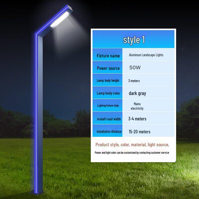3-Meter Modern Aluminum Solar Courtyard Light - Waterproof & Rustproof for Outdoor Use