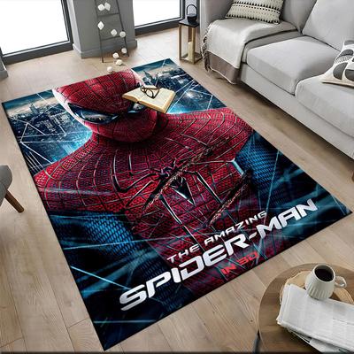 1 stk Spider-man Tæppe Områdetæppe, Soveværelse og Legeværelse Holdbart, Pletafvisende og Nemt At Rengøre, Stue