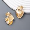 Exaggerated Retro Alloy Leaf Earrings For Women Personality Temperament Creative Fashion Street Stud Jewelry