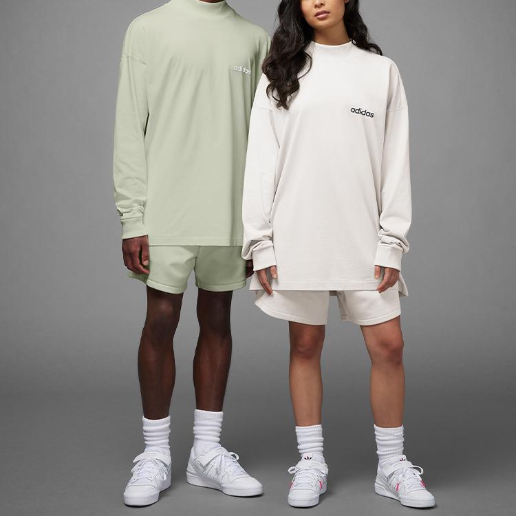 Adidas Originals Basketball: Chapter 1 Series Long Sleeve Tee With Letter Logo Print Unisex Tops Halo-Green IA3422