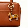 1PC Cute Souvenirs Brightly Convenient Zinc Alloy Backpacks Horse Keychain Practicality Rhinestone Gift Decorative Handbags
