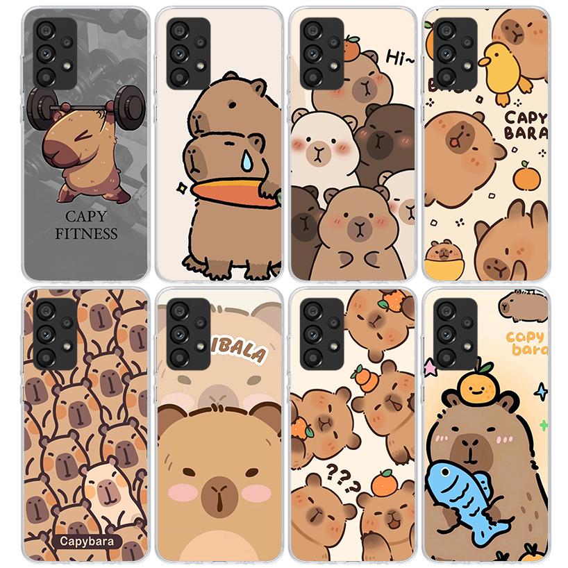 Custodia per Telefono Animale Cartone Animato Capibara Divertente Per Samsung Galaxy A52 A51 A50S A32 A22 A12 A02S A72 A71 A31 A70 A30S Note 20 Ultra 10
