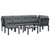 VidaXL Salon de Jardin 7 pcs, Ensemble de Meubles de Terrasse, Mobilier d'Extérieur, Chaise de Patio, Moderne, Noir et Gris 3187759