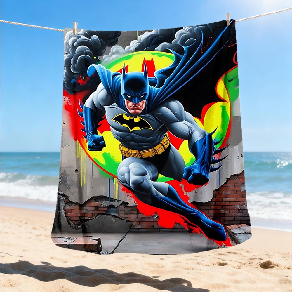 1pc Batman, Superhero Outdoor Flannel Throw Blanket Soft, Lightweight & Warm for Sofa, Office