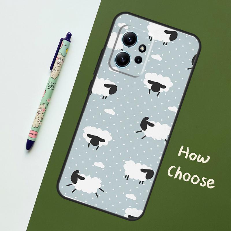 Cute Sheep Case For Xiaomi Redmi Note 14 Pro 13 9 10 11 12 12S Cover For Redmi 15C 15 13C 12C 14C 10C