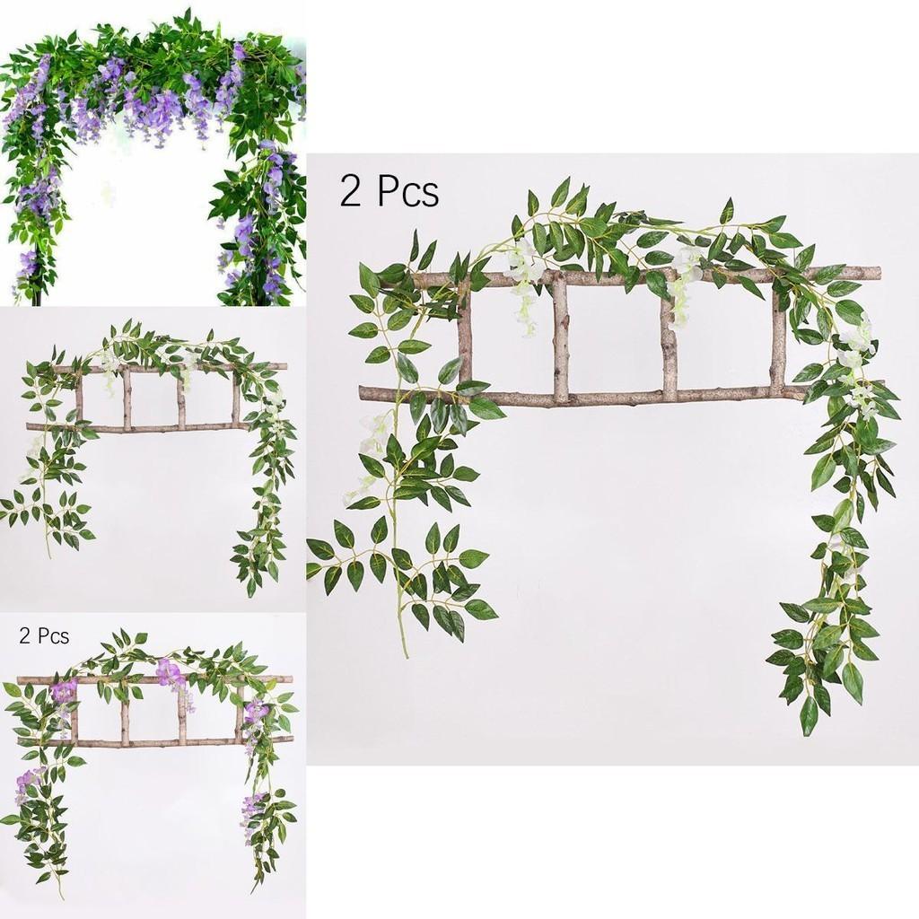 Exquisite 2x Artificial Wisteria Flower Vine Ideal For Elegant Indoor And Outdoor Decoration