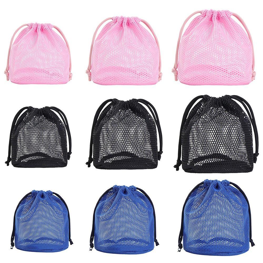 New Dopamine Color Cosmetic Bag Mesh Drawstring Storage Bag Breathable Large Capacity Lazy Toiletries Bag