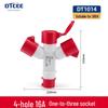 Three-Way Explosion-Proof Industrial Plug Y-Type Aviation Socket 32A/16A Waterproof Converter.