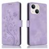 For iPhone 15 Dreamy Butterfly Love Flower Embossed Leather Phone Case(Rose Gold)