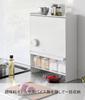 Yamazaki Jitsugyo Open Front Concealable Seasoning Rack White W38 X X Tower Large Capacity Next To Stove Kitchen Rack Guards Against Dirt 2009