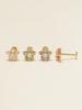 Minimalpiercing [0.8Mm] 14K Internal Moissanite Diamond Flower Labret Piercing Earrings