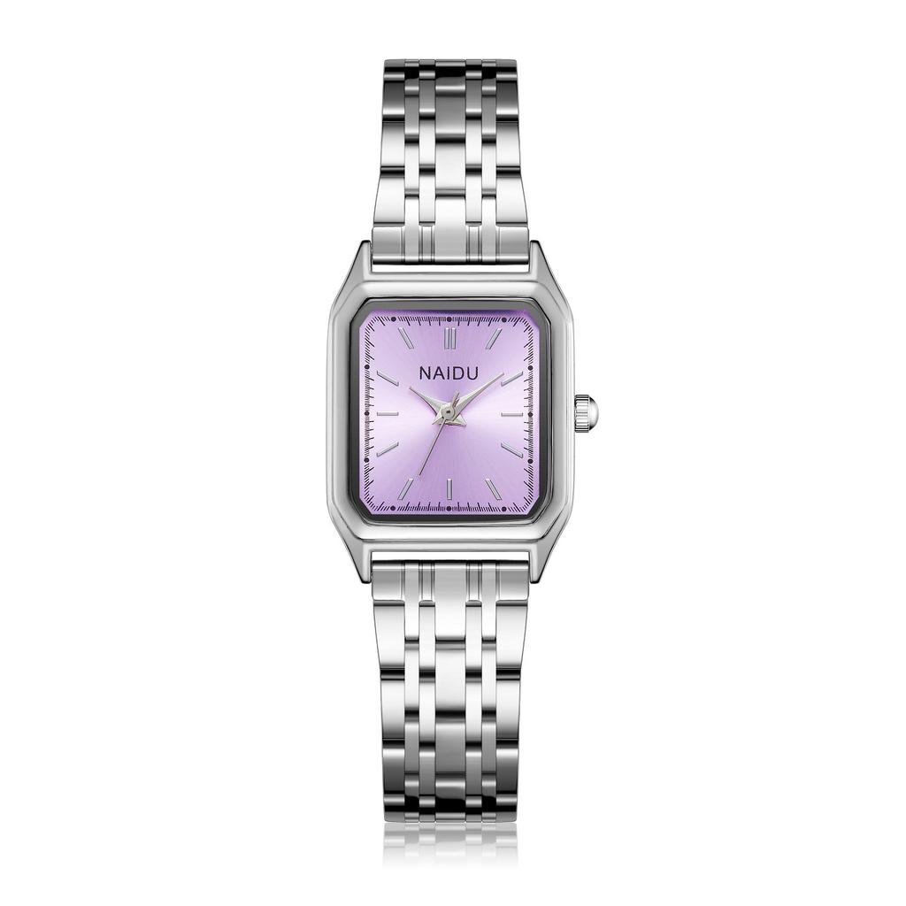 Compact Square Steel Band Quartz Watch Stainless Steel Band Fashionable Girls Watch Forest Square Watch